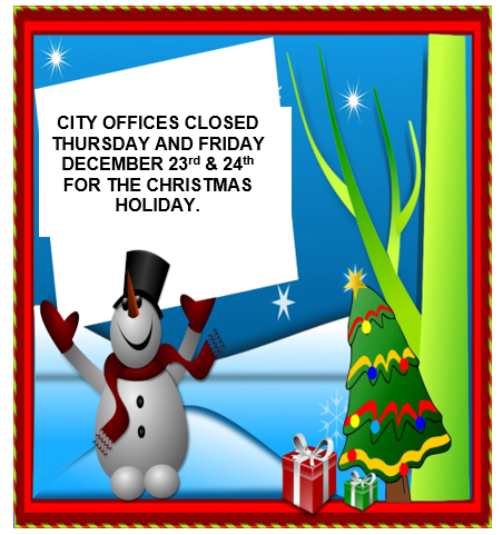 CHRISTMAS HOLIDAY CLOSURE