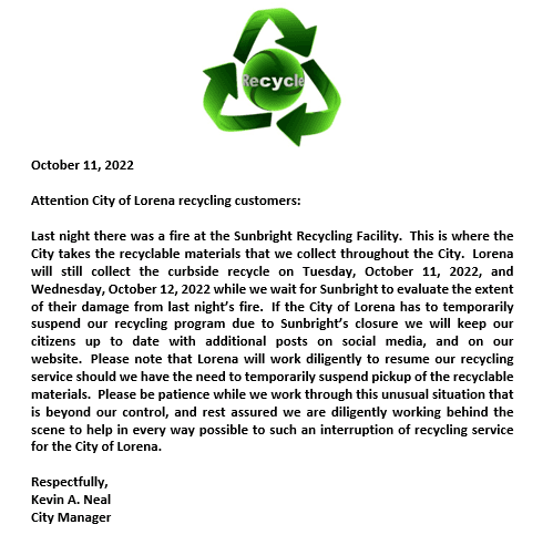 Recycle Notice 10-11-22