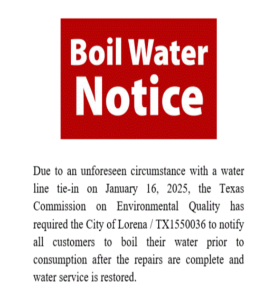 BOIL ORDER NOTICE 1-16